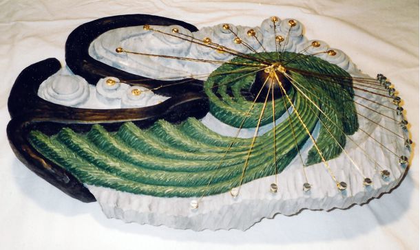 Relief von Holzbildhauer W.R. Hell "Komposition"